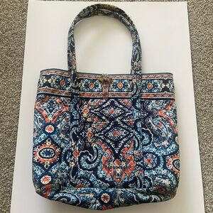 Vera Bradley Quilted Blue and Orange Tote